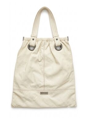 Perrin Paris Ivory leather Oversized Tote Bag  Quiet Luxury Vintage Minimalist